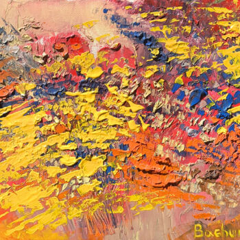 Pintura titulada "Eruption of Color" por Vahe Bagumyan, Obra de arte original, Oleo Montado en Bastidor de camilla de madera
