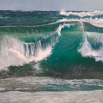 Peinture intitulée "Transparent wave" par Moin Uddin, Œuvre d'art originale, Acrylique