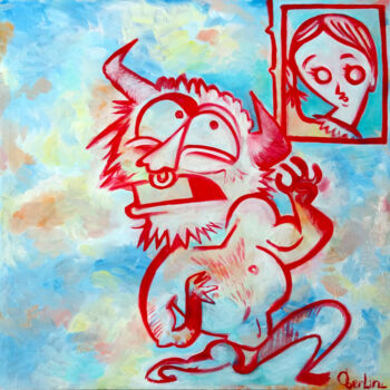 绘画 标题为“The Minotaur” 由Oberlin The Artist, 原创艺术品, 油
