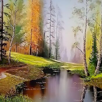 Painting titled "Glorious gardens" by Moin Uddin, Original Artwork, Acrylic