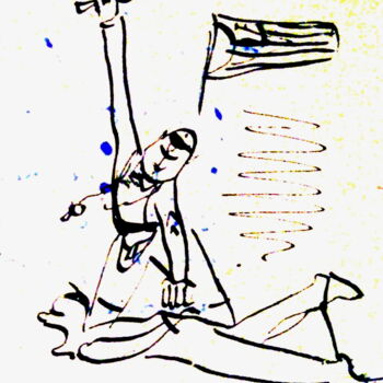 제목이 "Police abuse"인 그림 Blago Simeonov로, 원작, 잉크