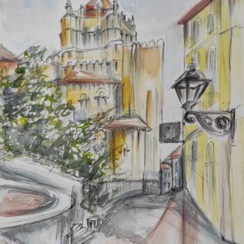 绘画 标题为“Coimbra Old Town” 由Natali Zagory, 原创艺术品, 水彩