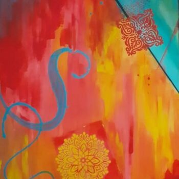绘画 标题为“Ottobré Rosa” 由Nadejd'Art, 原创艺术品, 丙烯 安装在木质担架架上