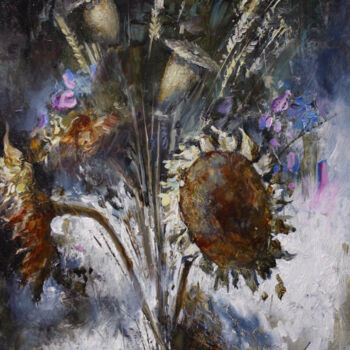 Painting titled "ОСЕННИЙ ЭТЮД 2." by Dobrodiy Alexandr, Original Artwork, Oil Mounted on Aluminium