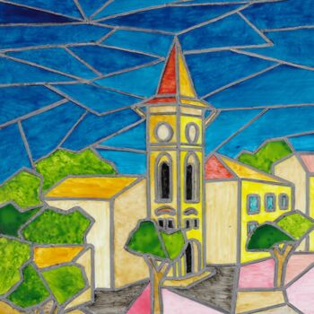 绘画 标题为“Eglise St Pierre -…” 由Eric Audry, 原创艺术品, 彩绘玻璃