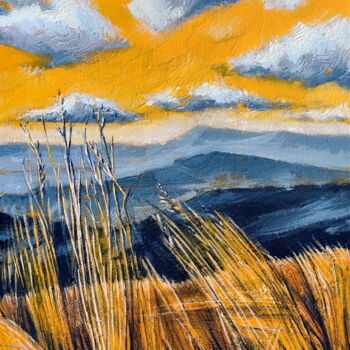 Painting titled "Gray and Yellow Mou…" by Evgen Semenyuk, Original Artwork, Oil