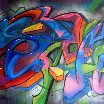 Peinture intitulée "Trace n°2427" par Saname, Œuvre d'art originale, Aérographe