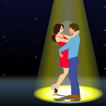 数字艺术 标题为“A couple dances und…” 由Shamim Shaikh, 原创艺术品, 2D数字工作