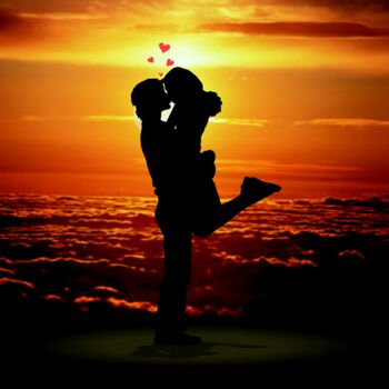 Digital Arts titled "Couple Silhouette" by Shamim Shaikh, Original Artwork, 2D Digital Work