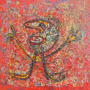 Peinture intitulée "Le roi des spaghett…" par Corelia Roché, Œuvre d'art originale, Acrylique Monté sur Châssis en bois