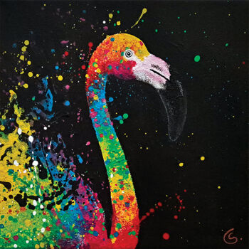 Peinture intitulée "Gardien des lagunes" par Sylvie Clain, Œuvre d'art originale, Acrylique Monté sur Châssis en bois
