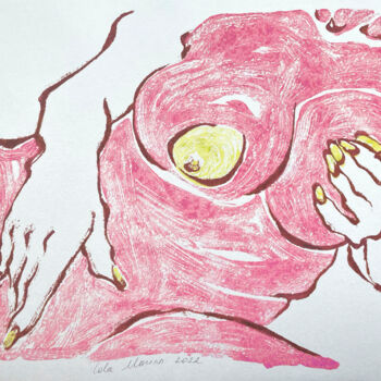 제목이 "Pink woman with yel…"인 미술작품 Lola Marinn로, 원작, 기름