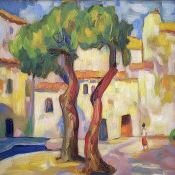 Digital Arts titled "Two Trees" by Elena Avanesova, Original Artwork, Digital Painting