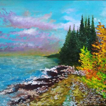 Malerei mit dem Titel "Shore of Dreams" von Stanislav Gurinovich, Original-Kunstwerk, Öl