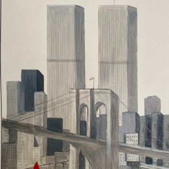 Painting titled "Brooklyn Bridge" by Philippe Bourbonneux, Original Artwork, Acrylic