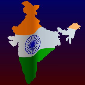 Digital Arts με τίτλο "Indian Flag" από Shamim Shaikh, Αυθεντικά έργα τέχνης, 2D ψηφιακή εργασία