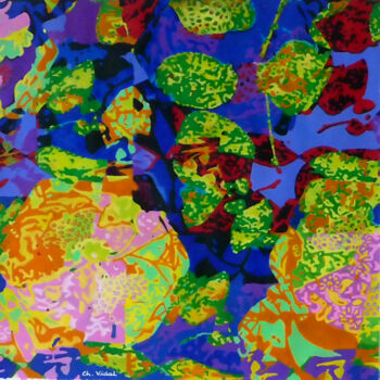 Peinture intitulée "Efflorescence" par Christian Vidal, Œuvre d'art originale, Acrylique Monté sur Carton