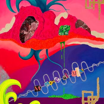 Peinture intitulée "ribmonie" par Jas Boho Art, Œuvre d'art originale, Acrylique Monté sur Châssis en bois