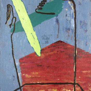 Painting titled "El Artista en el Es…" by Jesus Tejedor, Original Artwork, Acrylic Mounted on Wood Stretcher frame