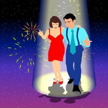 数字艺术 标题为“A couple is dancing…” 由Shamim Shaikh, 原创艺术品, 2D数字工作