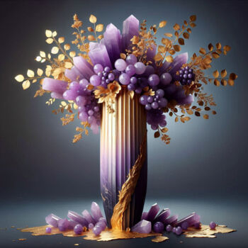 数字艺术 标题为“Amethyst Crystal Va…” 由Alberto Capitani, 原创艺术品, AI生成的图像