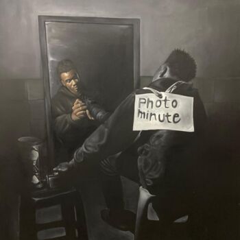 Peinture intitulée "Réalité et vision" par Glodi Isombase, Œuvre d'art originale, Huile