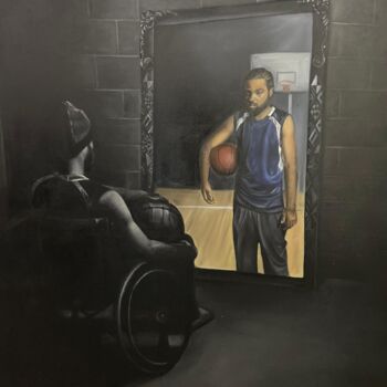 Peinture intitulée "L'espoir" par Glodi Isombase, Œuvre d'art originale, Huile
