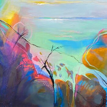 Painting titled "Solitude is Healing" by Astrid Dahl, Original Artwork, Oil Mounted on Wood Stretcher frame