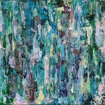 Peinture intitulée "Green and blue abst…" par Julia Lilla, Œuvre d'art originale, Acrylique Monté sur Châssis en bois
