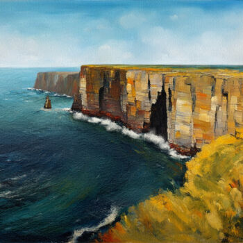 Digital Arts titled "Cliffs of Moher - I…" by Eilís, Original Artwork, Digital Painting