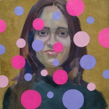 Painting titled "Gustav Klimt" by Kyrylo Bondarenko, Original Artwork, Oil Mounted on Wood Stretcher frame