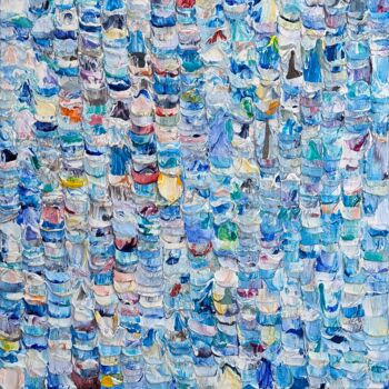 Peinture intitulée "Oceanic Blue & Gray…" par Julia Lilla, Œuvre d'art originale, Acrylique Monté sur Châssis en bois