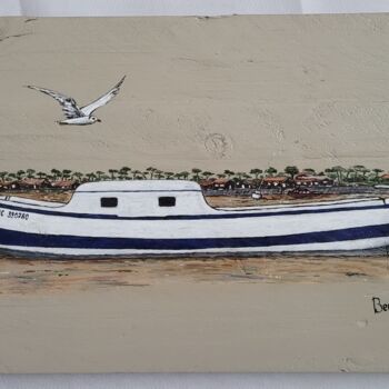 Painting titled "Pinasse blanche" by Benoît Laffaiteur, Original Artwork, Acrylic
