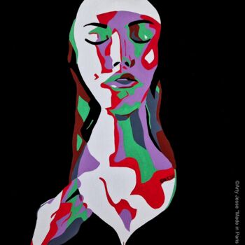 Painting titled "Rouge Transgressif" by Jesse, Original Artwork, Acrylic