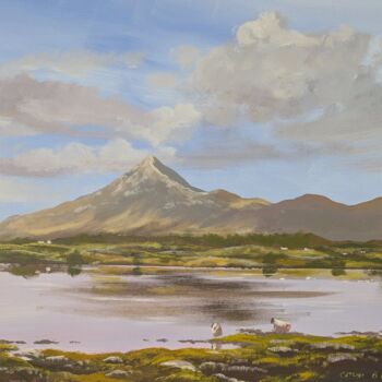 Painting titled "Croagh Patrick moun…" by Cathal O Malley, Original Artwork, Acrylic
