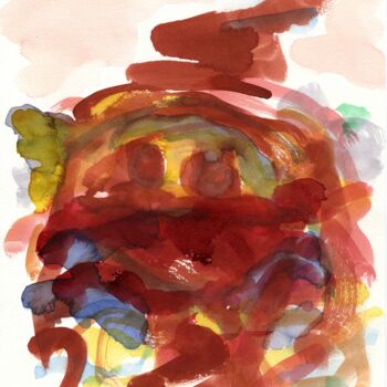 Malerei mit dem Titel "Auto/Selbster (1602…" von Detlef Lemme (Farbenkugel), Original-Kunstwerk, Aquarell