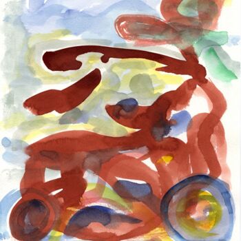 Malerei mit dem Titel "Auto/Selbster (1602…" von Detlef Lemme (Farbenkugel), Original-Kunstwerk, Aquarell