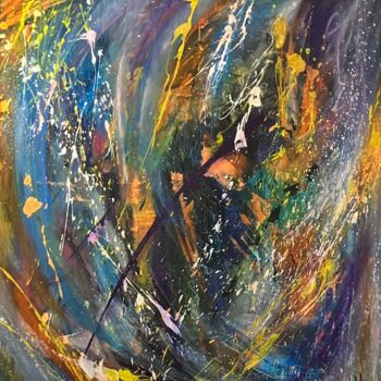 Peinture intitulée "L’UNIVERS EN CRÉATI…" par Nathalie Morin, Œuvre d'art originale, Acrylique Monté sur Châssis en bois