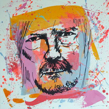 Painting titled "PyB Renaud , 2024…" by Pyb, Original Artwork, Acrylic Mounted on Wood Stretcher frame