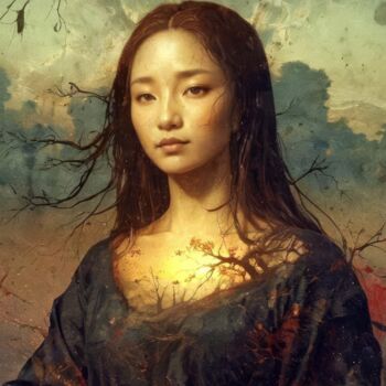 제목이 "Portrait #01"인 디지털 아트 Kyozai로, 원작, AI 생성 이미지