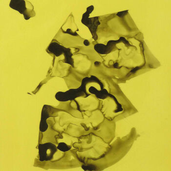 Peinture intitulée "Encromancie" par Christian Vidal, Œuvre d'art originale, Encre Monté sur Panneau de bois