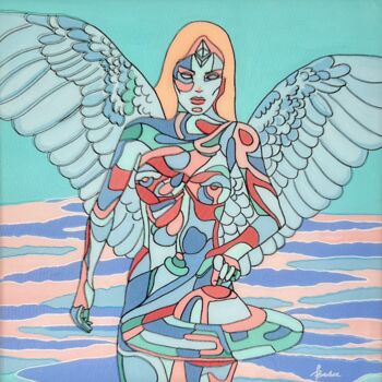 Painting titled "Transportation surr…" by Barbsie, Original Artwork, Acrylic Mounted on Wood Stretcher frame