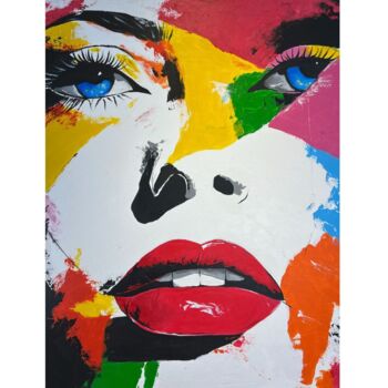 Malarstwo zatytułowany „Pop Art Portrait” autorstwa Dervis Yusuf Akdemir, Oryginalna praca, Akryl