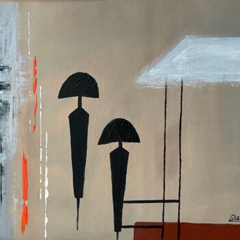 Painting titled "Kazuko" by Françoise Colobert, Original Artwork, Acrylic Mounted on Wood Stretcher frame