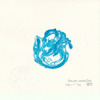 Peinture intitulée "FOLIES ENCREES 009" par Dominique Keruzec (Maho), Œuvre d'art originale, Encre