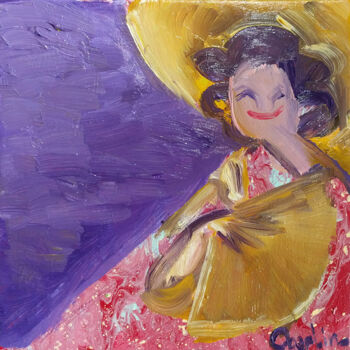 Malarstwo zatytułowany „Geisha Girl #5” autorstwa Oberlin The Artist, Oryginalna praca, Akryl