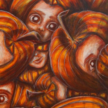 绘画 标题为“In the crowd, serie…” 由An Viaznikova, 原创艺术品, 丙烯 安装在木质担架架上