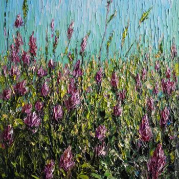 Peinture intitulée "Field of wildflowers" par Haykuhi Khachatryan, Œuvre d'art originale, Huile