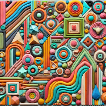 数字艺术 标题为“Intricate Geometric…” 由Alberto Capitani, 原创艺术品, AI生成的图像