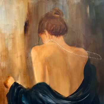 Painting titled "Black Pearl" by Tamara Andjus, Original Artwork, Acrylic